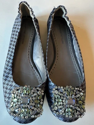 Zapatos planos Adrienne Vittadini talla 6,5 M pata de gallo azul brillante Foto 1 de 4