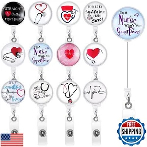 Zonon 12 Pcs Nurse Badge Reels Retractable Badge Holder ID Cute Nursing Reel - Picture 1 of 5