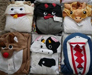 Kids all in one Pajamas Age 7-9 Cow Bat Sheep Shark Giraffe Reindeer Sazac PJs - Picture 1 of 25