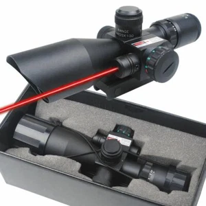 2.5-10X40 Illuminated Tactical Bevel Riflescope Red Green Mil Dot Cross w/Laser - Picture 1 of 10