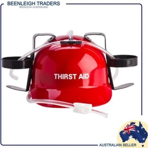 Drinking Hat THIRST AID Holds 2 Cans So You Can Hold 2 More! Brand New - Picture 1 of 11