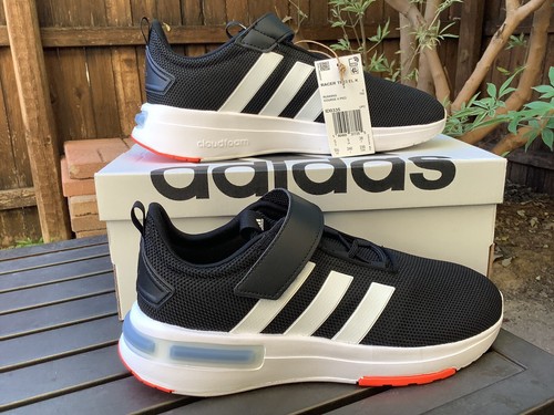 NUOVE scarpe da bambino Adidas Racer TR23 EL K grandi nere bianche blu ID0335 taglia 5 5