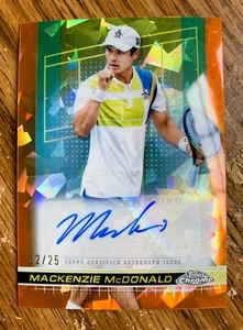 2024 Topps Chrome Sapphire Tennis Mackenzie McDonald Orange Auto 2/25 - Picture 1 of 2