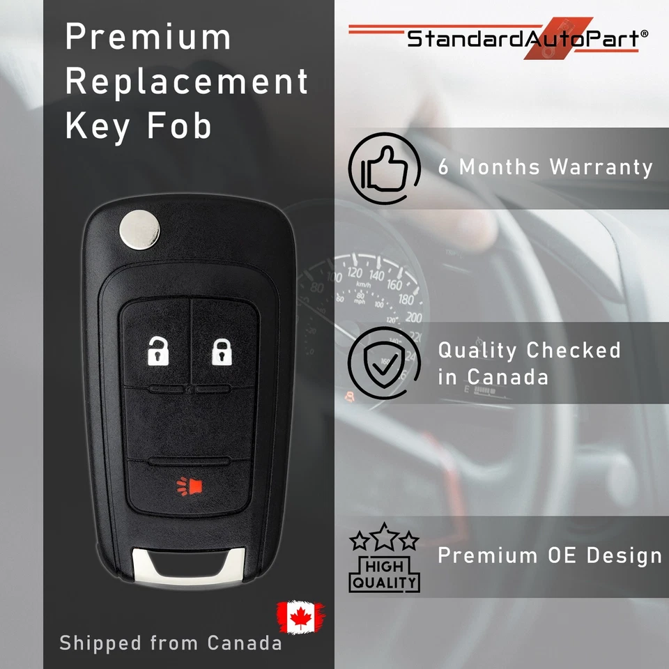 Replacement for Chevy 2010-19 Equinox Sonic Spark Trax Terrain Remote Key Fob — 第 1/4 张图片