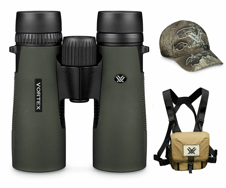 Binoculares Vortex Optics Diamondback HD 8X42 con estuche de arnés Vortex y sombrero VX Foto 1 de 4