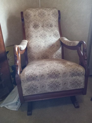 Vintage Gooseneck Rocking Rocker Floral Upholster Cover