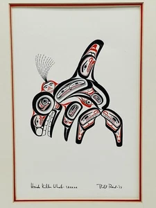 Reproducción artística primitiva de ballena asesina Bill Reid Haida 1977 Skaana - Imagen 1 de 12