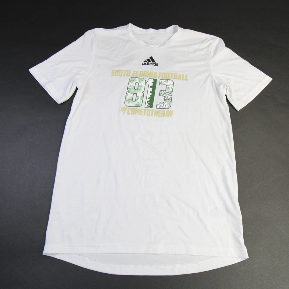 South Florida Bulls adidas Aeroready Short Sleeve Shirt Men's White New - Image 1 of 1
