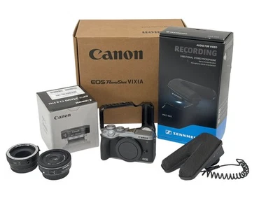 Canon EOS M6 Mark II Bundle - Canon Lens, Sennheiser Microphone, Cage, SD Card - Image 1 of 4