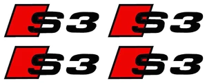 4x Pegatinas Pinza Freno Audi S3 75mm Negro y Rojo rs3 s3 a1 q3 rs4 - Imagen 1 de 3