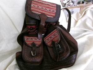 Premium Leather & Canvas Western Saddle Bag for Horse, 18" x 14" (TUV) - Picture 1 of 6