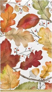 Nature's Harvest Autumn Leaves Thanksgiving Holiday Party Napkins Guest Towels - Picture 1 of 1