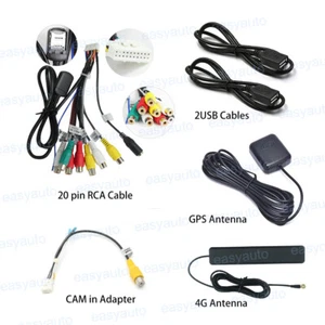 Android Car Stereo Radio 4G RCA USB CAM in Mic Cable Wire Adapter GPS Antenna - Picture 1 of 7