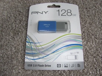 Brand New PNY 128GB USB 2.0 Flash Drive Blue P-FD128OMC-GE - Image 1 of 4