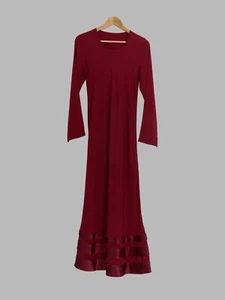 Comme des Garcons 1994 burgundy round neck frilled hem maxi dress - Bild 1 von 12