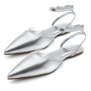 Ballerine donna smaltate semi trasparenti con cinturino posteriore a punta superiore - Foto 1 di 20