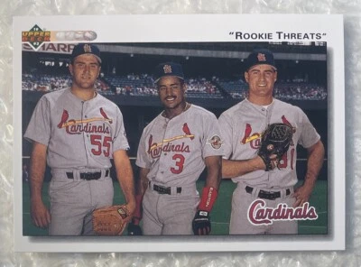 1992 Upper Deck #702 "Rookie Threats"- Cardinals- Jordan, Osborne, Clark - Image 1 of 2