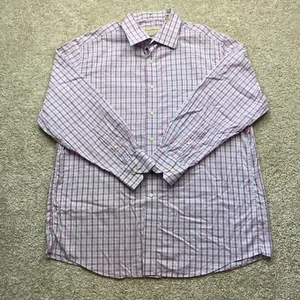Tommy Bahama Long-sleeve Button up Down Plaid Shirt, Men's 17 32-33 (Magenta) - Picture 1 of 8