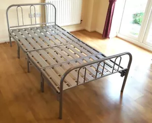 STÄRKERES METALL EINZELBETT KLAPPBAR/GÄSTE/STUDENT/HOTELBETT + Klappmatratze - Bild 1 von 11