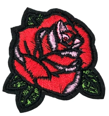 Patch Sew On Iron On Embroidered Clothing Hats Jackets Coat  ROSE FLOWER A148 - Image 1 of 3