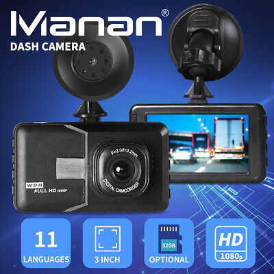 Manan Car Dash Camera Cam 1080P FHD 3 LCD Video DVR Recorder Camera 11 Languages • 29.99$