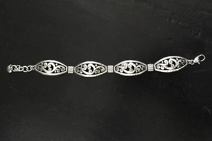 BRIGHTON Silver Segmented BRACELET * Fits 7.25 - 8" ~ EUC - Picture 1 of 6