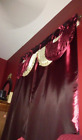 Juego moderno de cortinas rojas para sala elegantes con cenefas de 2 paneles 54 x 84