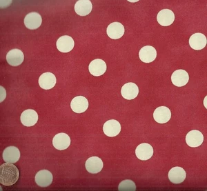 Dottie red white dots cute childrens  sheeting 54 inch wide fabric Moda - Picture 1 of 1
