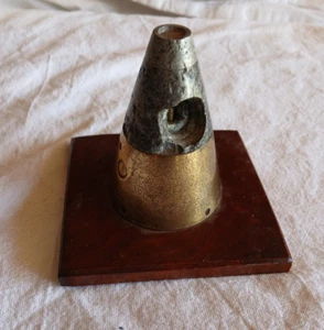 WW2 era Australian projectile head on stand. Paperweight. - Picture 1 of 8