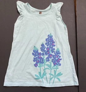 Girl's Tea Collection Light Blue Floral Top size 6 EUC - Picture 1 of 4