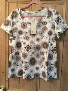 Boysens @ kaleidoscope plus size 22 print short sleeve jersey t-shirt TOP - Picture 1 of 3