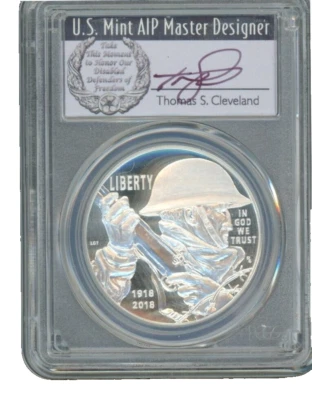 2018 P WWI Centennial Commemorative $1 PCGS PR70DCAM Cert. 35291576 - Image 1 of 2