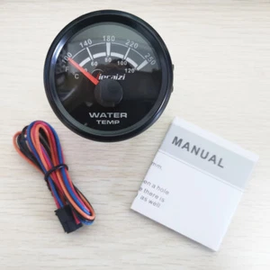 JieCaiZi 52mm Black Water Temp Gauge 100-250F 40-120C for Car Truck UTV Blue LED - Picture 1 of 6