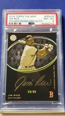 Jim Rice - 2016 Topps The Mint Golden Engraving Autograph  PSA 8  #59/99 - Image 1 of 2