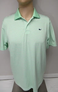 Vineyard Vines Polo Shirt Boys XL 18 Mint Green & White Stripe Short Sleeve - Picture 1 of 5