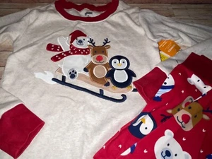 NWT Gymboree Ho ho ho holiday gymmies pjs pajamas sz 8 penguin deer polar bear - Picture 1 of 2