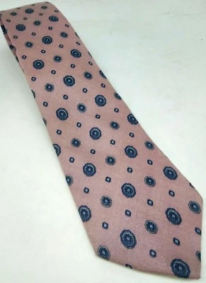 vintage unbranded pink with blue geometric shapes necktie tie 58" Foto 1 de 4