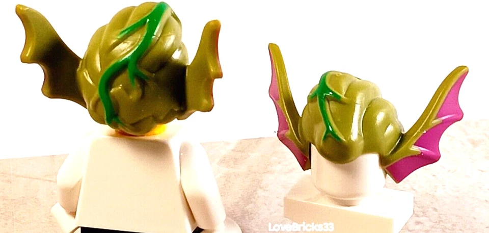 Nuevo LEGO Orejas de Murciélago GARGOLA Vena Gruesa Goma Magenta Orejas Espeluznante Pelo Grande Único Foto 1 de 1