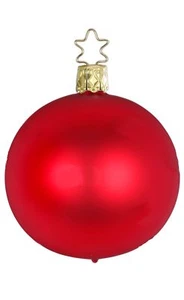 Inge Glas Ball 8 cm, red matt 11002T008 German Glass Orn NEW w/FREE Gift Box - Picture 1 of 1