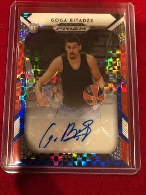 2019-20 Panini Prizm Draft Picks Red White & Blue Autograph Goga Bitadze #73/99 - Image 1 of 2