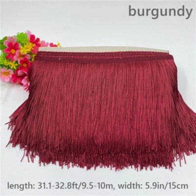 9.5-10M Fringe Fabric Tassels Trimming for Curtain Decor Dancing Skirt DIY Craft - Image 1 of 4
