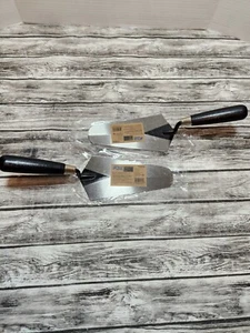 (2) 7" Point Blue Hawk Trowels w/Wooden Handle New - Picture 1 of 5