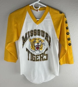 Vintage Missouri Tigers Baseball Shirt Size Small (34-36) Sportswear By Wolf - Picture 1 of 7