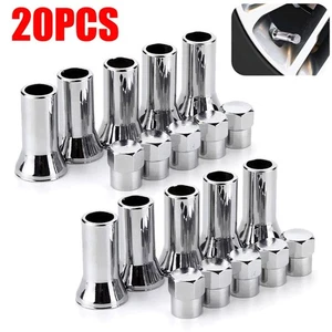 20PCS TR414 Chrome Car Tire Wheel Tyre Valve Stem Hex Caps w/ Sleeve Covers - Picture 1 of 12