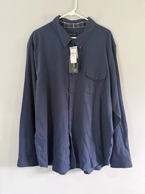 Camisa Porter Ash Para Hombres XXL Azul Marino Abotonada Algodón Cachemira Franela Suave Nueva Con Etiquetas Foto 1 de 4