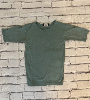 Camiseta suéter vintage verde menta manga corta Foto 1 de 3