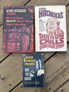 Alfred Hitchcock Horror Mystery Lot 3 Books Stories Chills Bar The Doors 50s-70s - Imagen 1 de 15