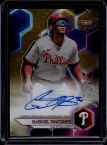 2023 Bowman's Best #B23-GR Gabriel Rincones Best of 2023 Auto Gold Ref #/50 - Foto 1 di 2