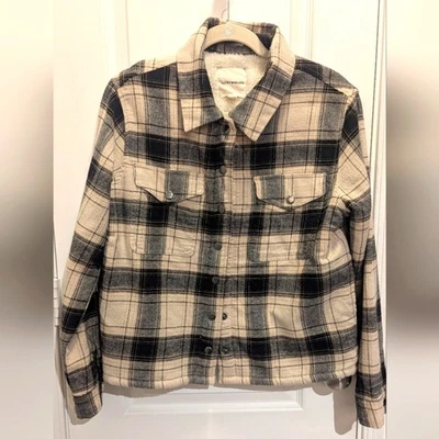 NWT Women's Lucky Brand Shacket Plaid Size Small - Imagem 1 de 4