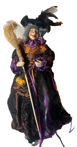 Halloween FIBER OPTIC WITCH~Light*Broom*Hat*Pumpkin - Picture 1 of 24